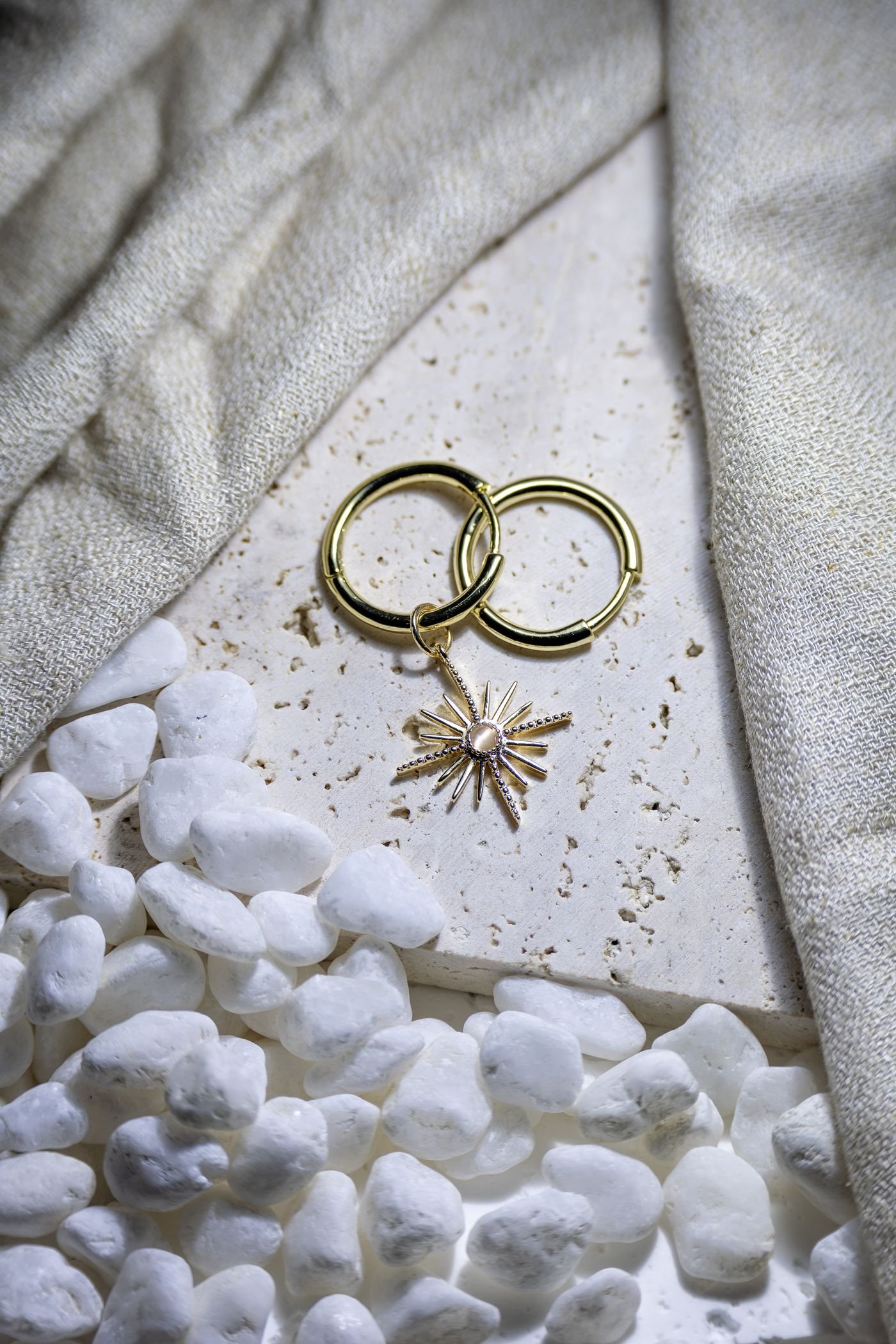 Textured Gold Hoops, view 2