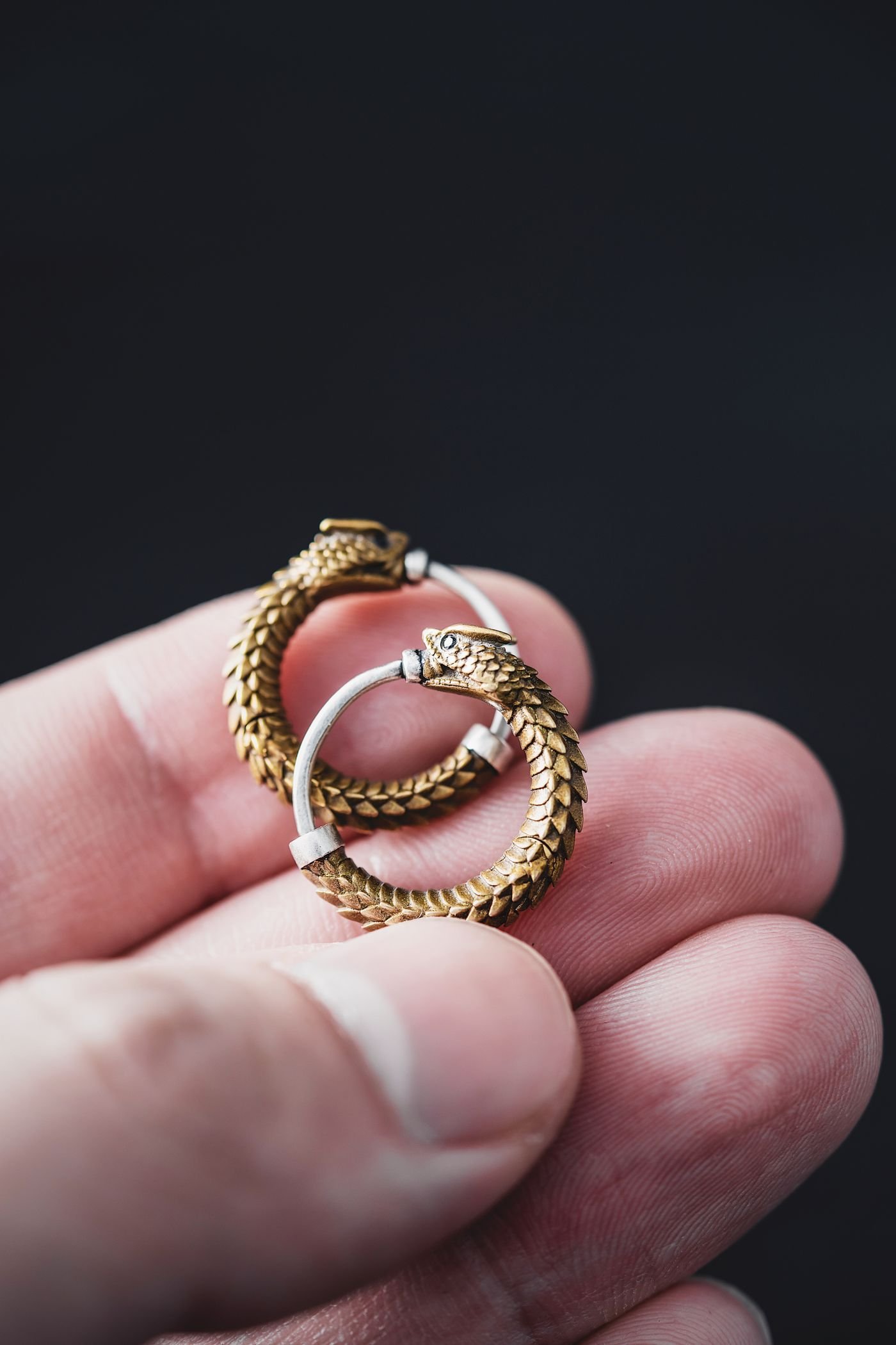 Textured Gold Hoops, view 3