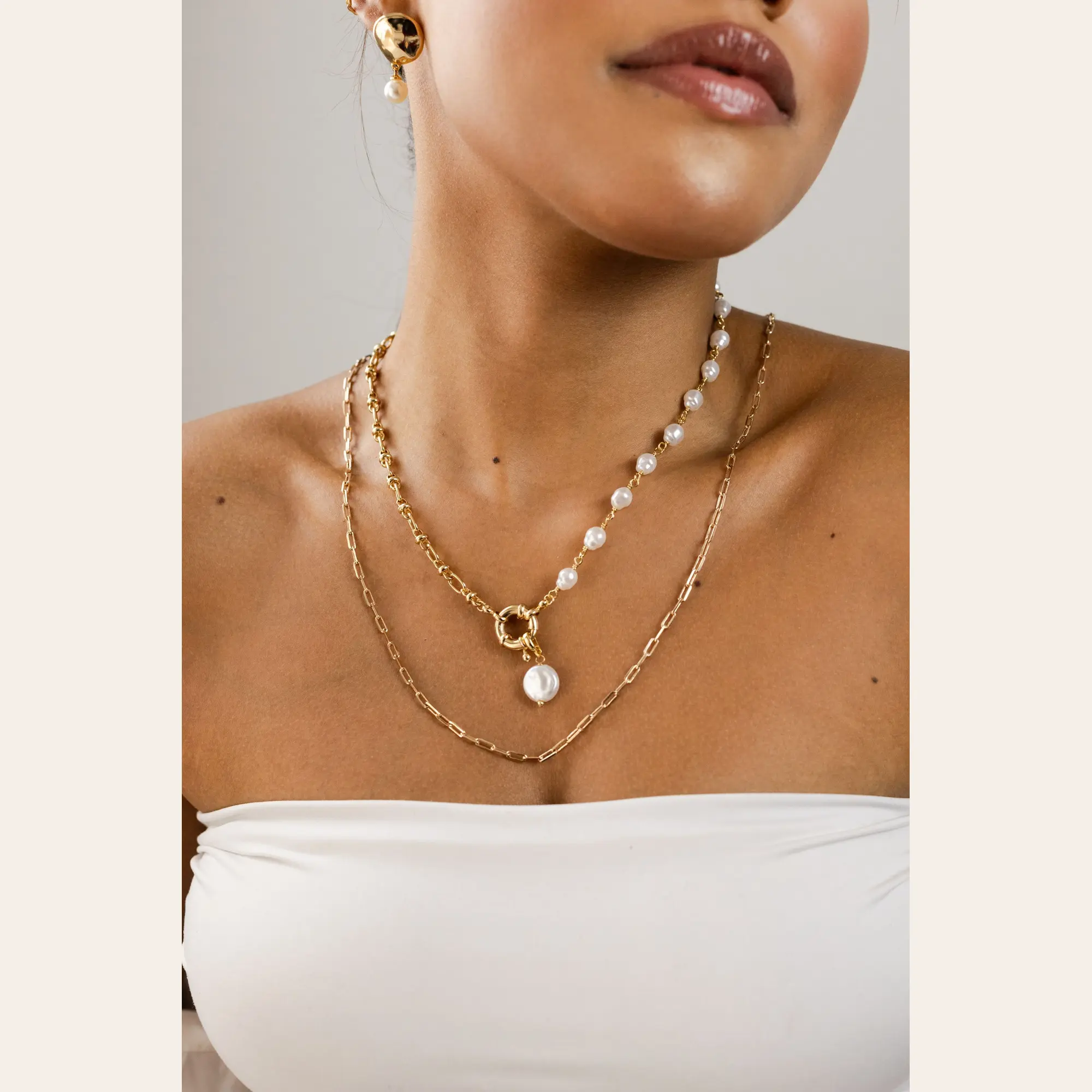 Women's Paperclip Chains — lifestyle view selected for JM Jewelry Miami